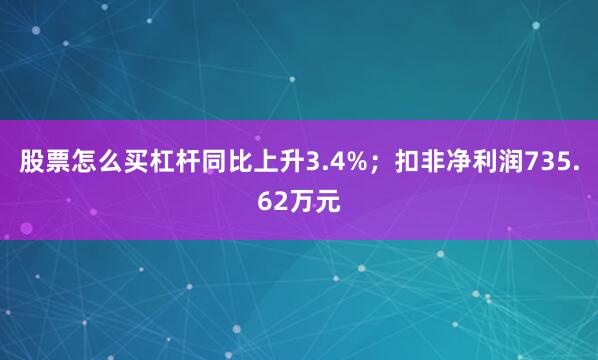 股票怎么买杠杆同比上升3.4%；扣非净利润735.62万元