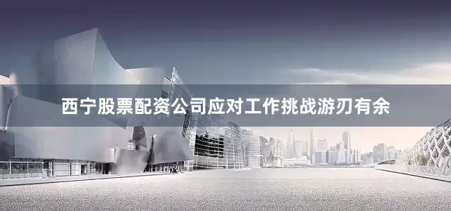 西宁股票配资公司应对工作挑战游刃有余