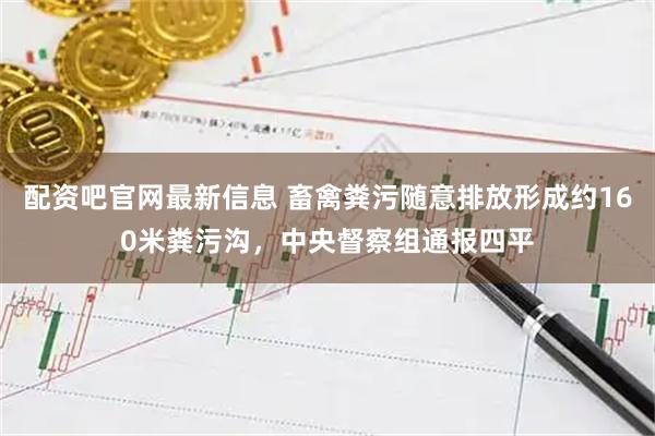 配资吧官网最新信息 畜禽粪污随意排放形成约160米粪污沟，中央督察组通报四平
